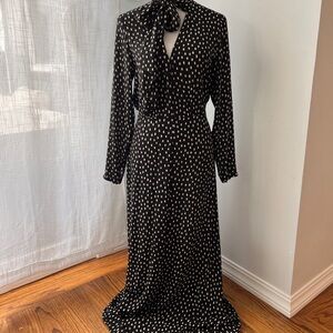 BCBG Maxazria pinup tie neck maxi dress